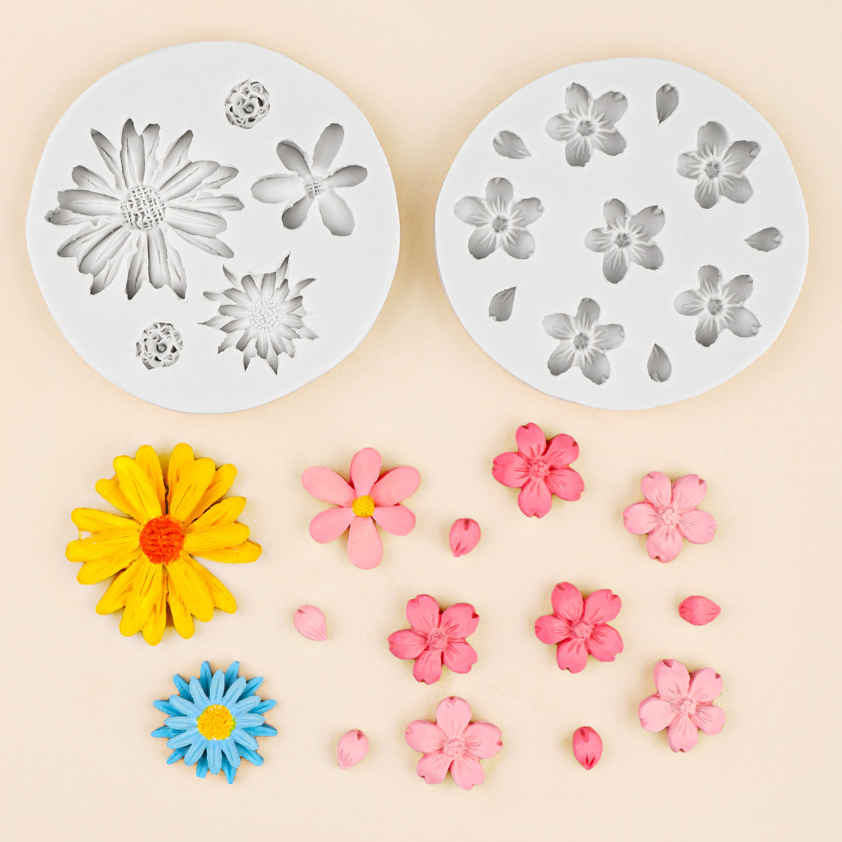 Flor girasol molde de silicona bricolaje fondant chocolate horneado pastel accesorios decorativos arcilla pegamento molde