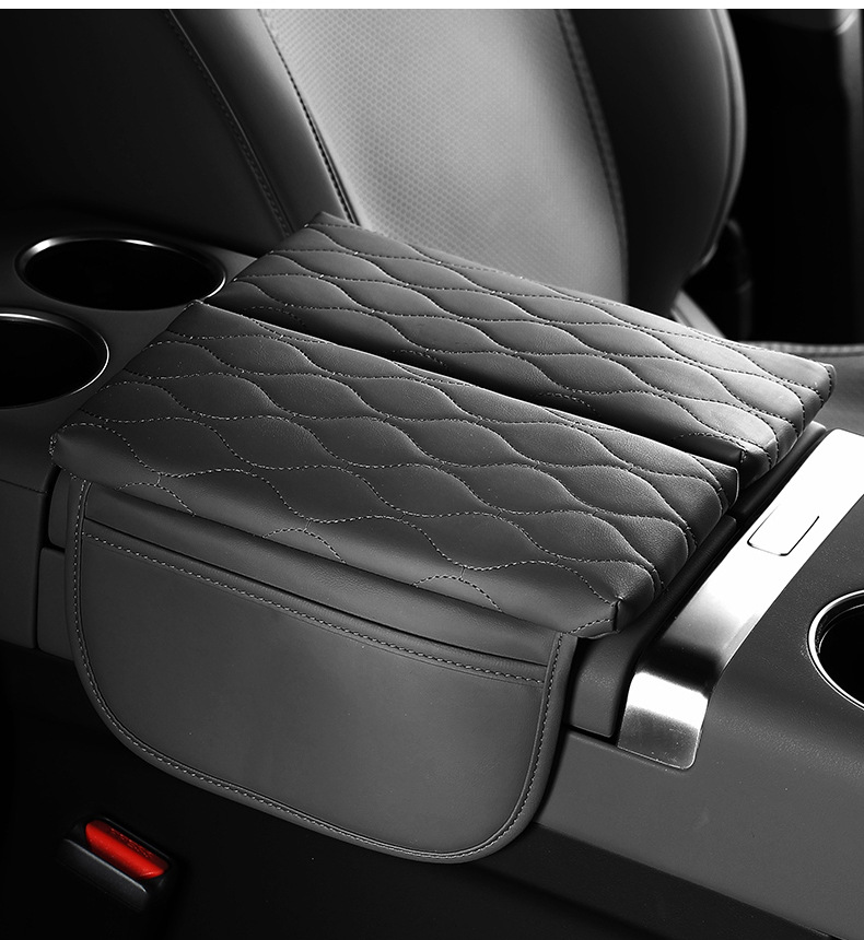 New Energy Vehicle Armrest Box Mat Double Door Special Leather Protective Cover Universal Car Armrest Box Booster Mat