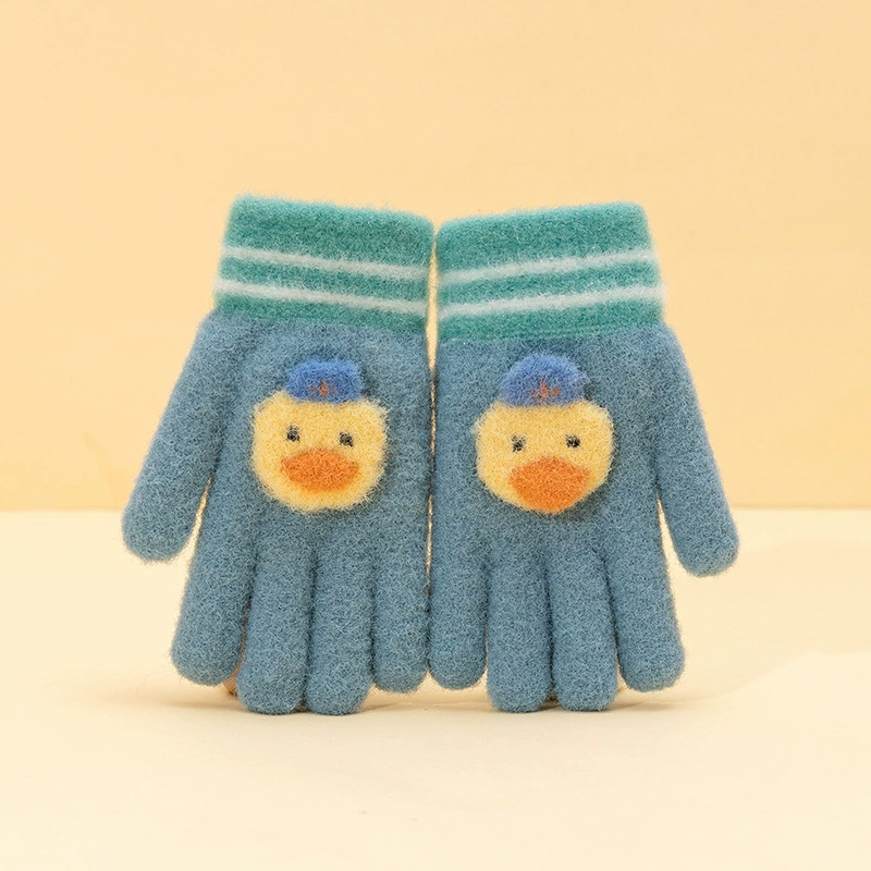 Cute keep warm children's knitted cartoon gloves for men and women