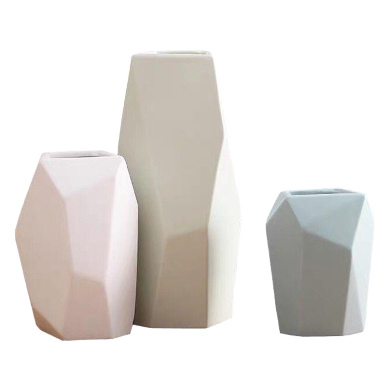 Nordic cerámica flor seca salón arreglo floral florero geométrico decoración moderna simple moda hogar Decoración suave al por mayor