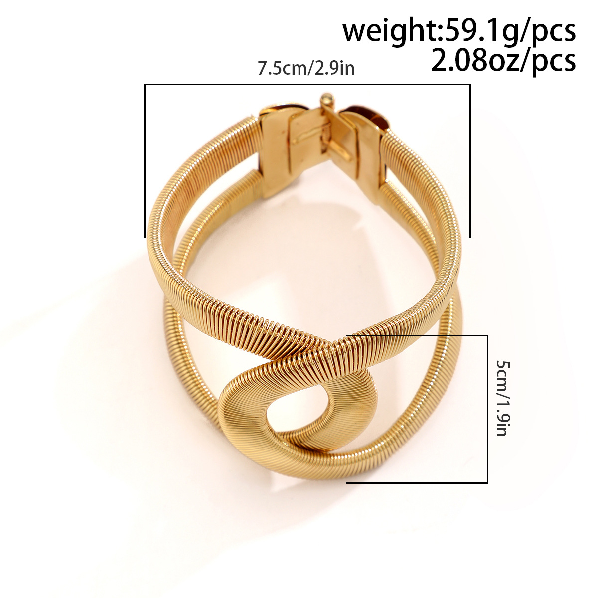 56g Weight White Gold Plated, Gold Plated Plating Material Bangle Classification Iron Chain Material 1 Piece Quantity Casual, Holiday Occasion Iron Material Geometric Pattern Women's Gender IG Style Style Wholesale Jewelry IG Style Geometric Iron White Gold Plated Gold Plated Bangle 17