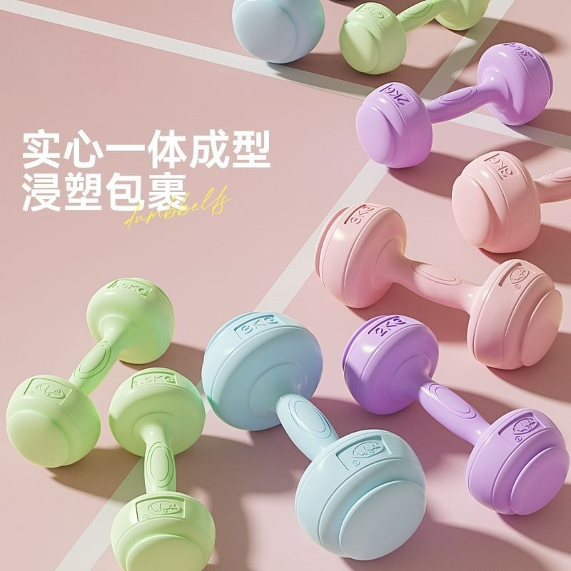 Dumbbell Women's Fitness Equipment Home Slim Belly Barbell Kettlebell Kidsren and Adolescents Female Small Dumbbell 2kg Pair