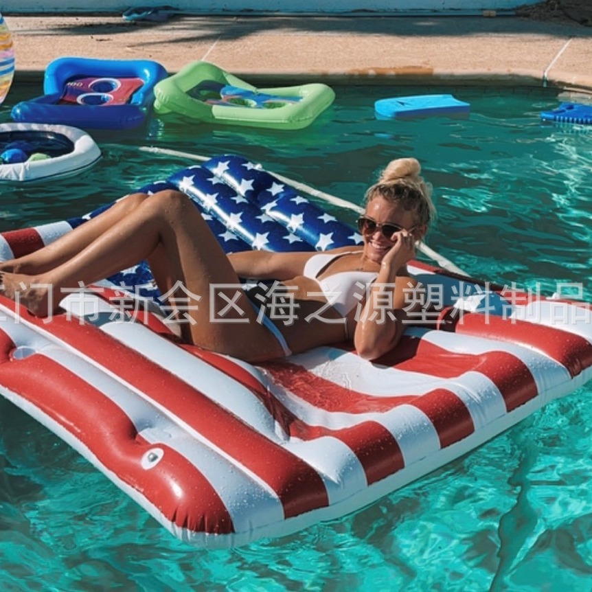 Cup hole inflatable floating row PVC outdoor drink cup water bed water table tennis floating row Party pool game table