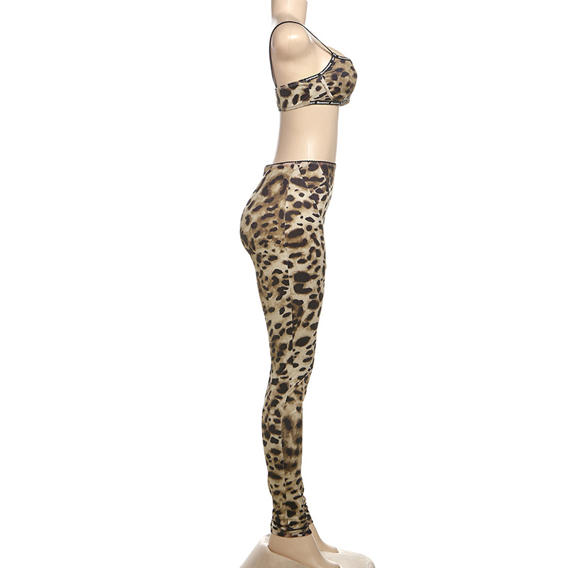 Spring Women Clothing Sexy Sexy Leopard Print Sexy Suspender High Waist Tight Trousers Two Piece Sets 9 Spring Women Clothing Sexy Sexy Leopard Print Sexy Suspender High Waist Tight Trousers Two Piece Sets