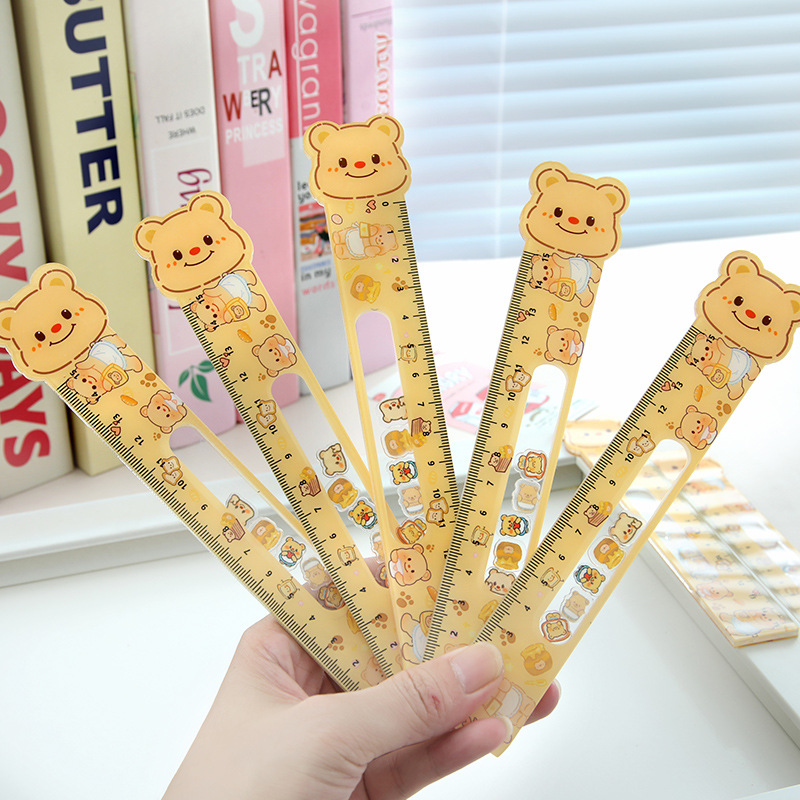 CyiMu Capibara Rock Regla 15cm Acrílico Regla de alto valor de la presión de los estudiantes Papelería