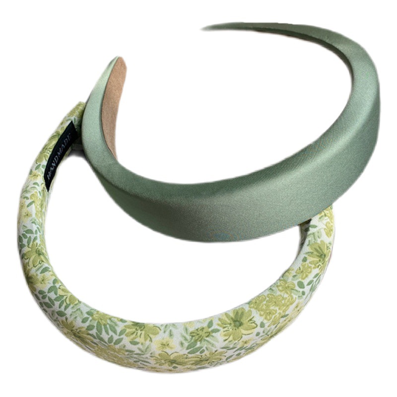 Estilo coreano verano nuevo alto cráneo superior borde ancho diadema floral esponja pelo grutas color crema satén horquilla lavado de cara tocado