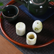 蓝田玉茶道盖置壶盖托茶杯杯托盖碗扳指托玉石摆件茶宠茶具配件批