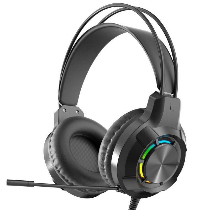ヘッドマウント型有線重低音ゲーミングヘッドセット（マイク付き、発光機能搭載、ノートパソコン対応、耳掛け式）|undefined