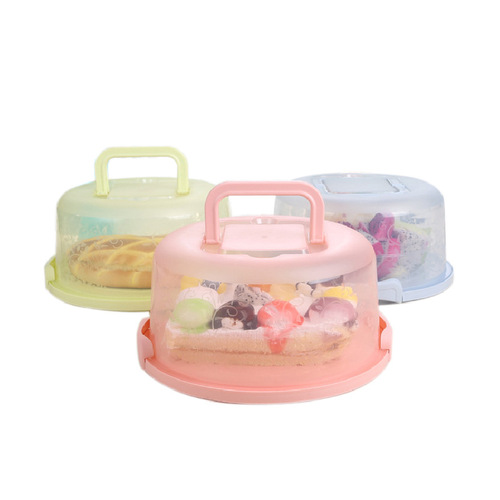 Portable Handheld Clamping PP Cake Box, Transparent Plastic Birthday Cake Box, Baking Packaging Box, Egg Tart Pastry Box