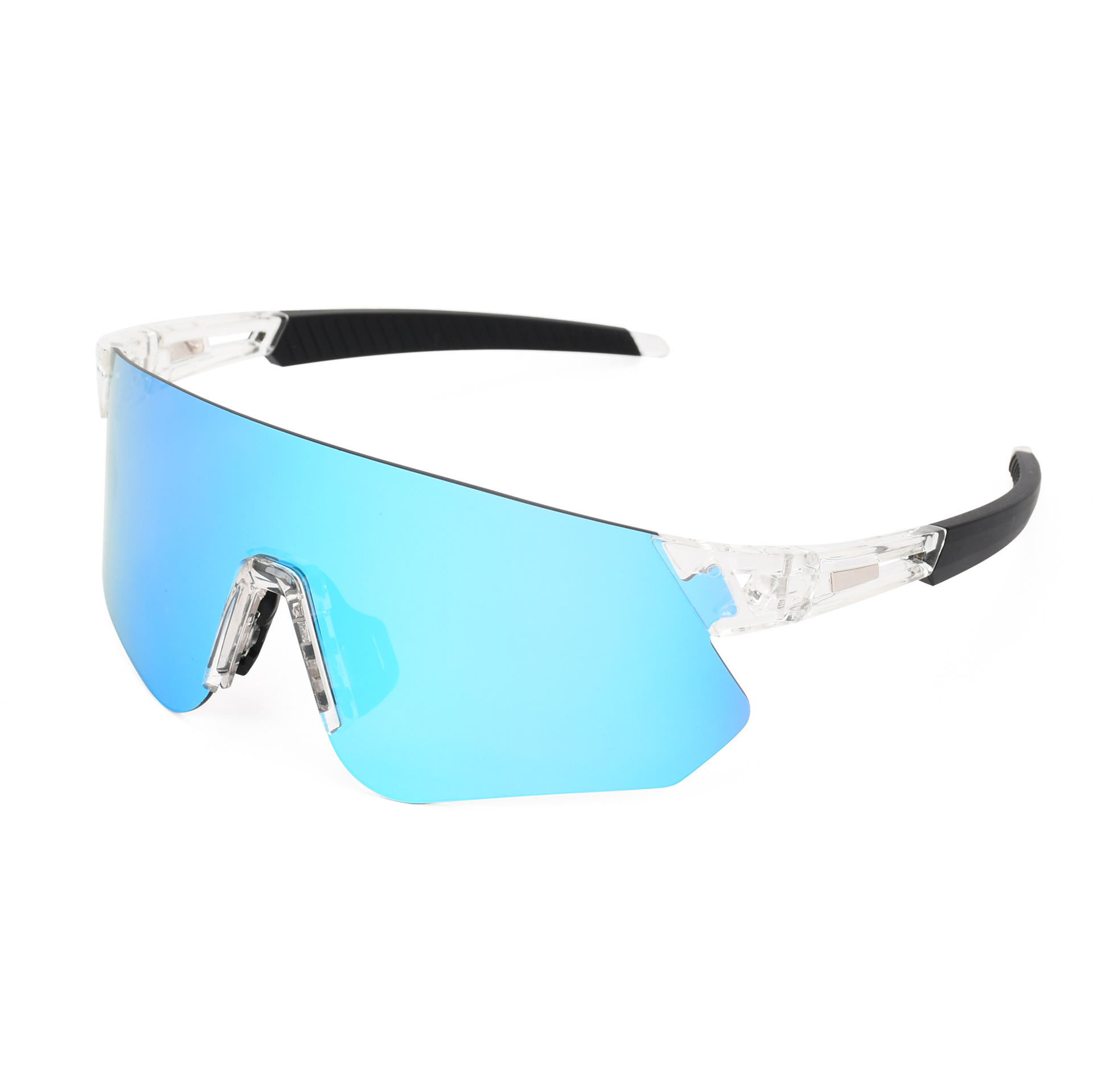 흰색 프레임, 검정색 발, 전체 아이스 블루 조각