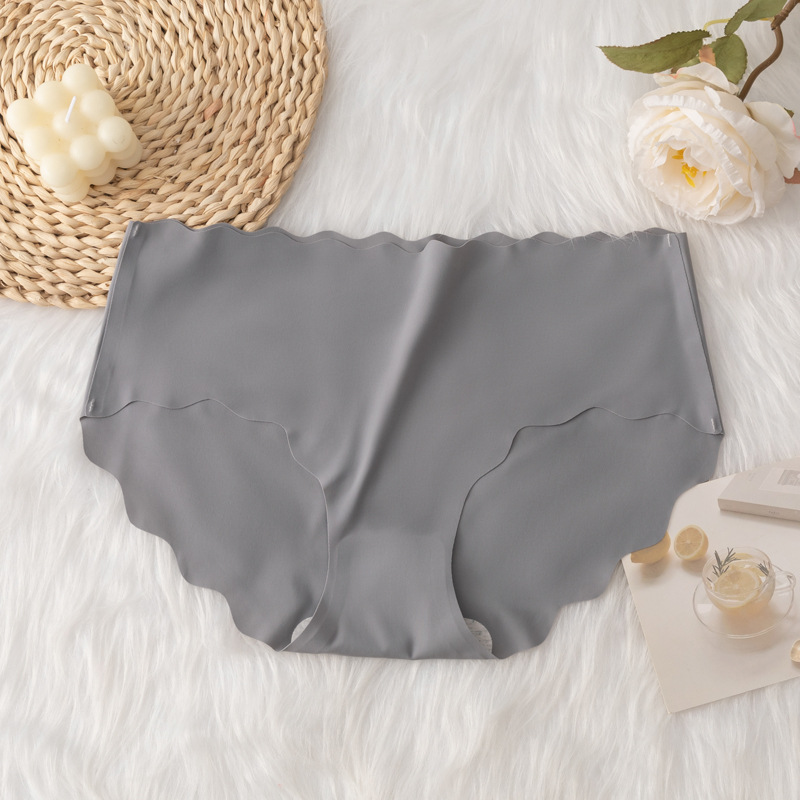 Pantalones interiores europeas y americanas transfronterizas de color sólido delgadas transpirables de yoga rápido seco ondulado sin marcas entrepierna de algodón femenino