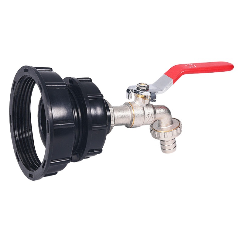 Conector de barril de tonelada IBC transfronterizo 1000 L barril químico S100 * 8 a 60 grifo de latón S80 a 60 grifo