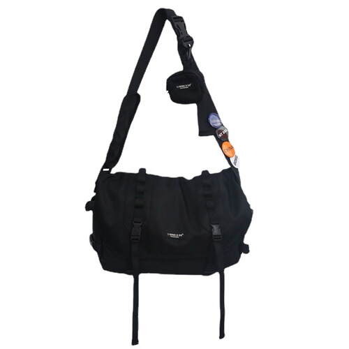 Functional-style crossbody bag for men, Japanese-style trendy brand student backpack with large capacity, women's Instagram-inspired utility bag, and couple-friendly single-shoulder bag