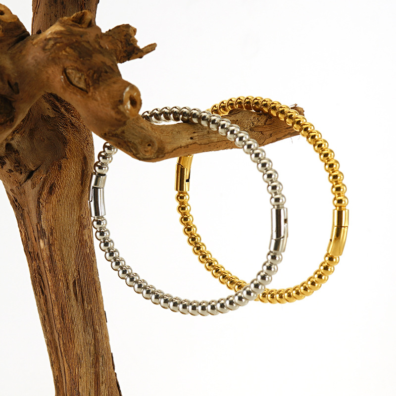 20g Weight Bangle Classification 304 Stainless Steel Chain Material 1 Piece Quantity Holiday, Daily Occasion 304 Stainless Steel Material Solid Color Pattern Women's Gender Plating Design Solid Color 304 Stainless Steel Bangle In Bulk 6