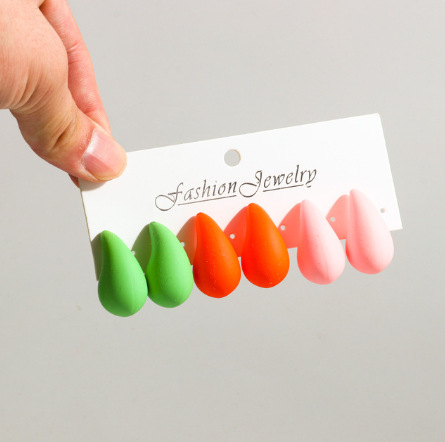 30g Weight Ear Studs Classification 3 Pairs Quantity Daily Occasion Acrylic Material Water Droplets Pattern Women's Gender Spray Paint Design IG Style, Simple Style Style 3 Pairs IG Style Simple Style Water Droplets Spray Paint Arylic Ear Studs 10