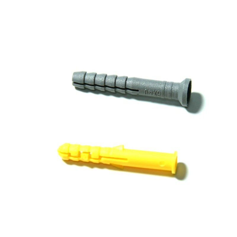 源头现货塑料膨胀管6*40/50PE胀管胶塞灰色黄色1000/包量大优惠