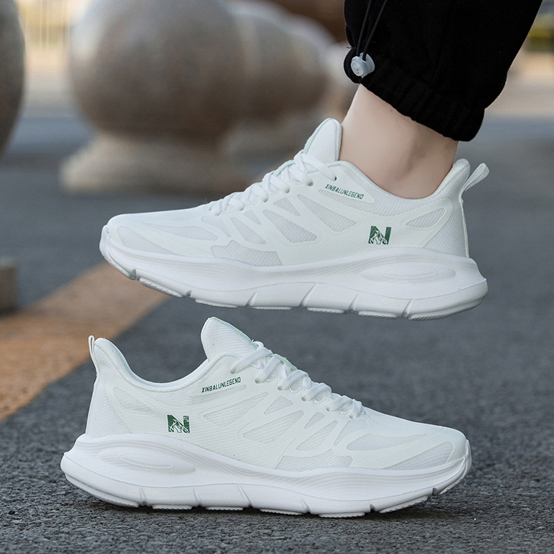 Primavera y verano zapatos para hombres y mujeres, zapatos transpirables, zapatos de trotar elásticos antideslizantes y amortiguadores, zapatos de correr casuales de malla