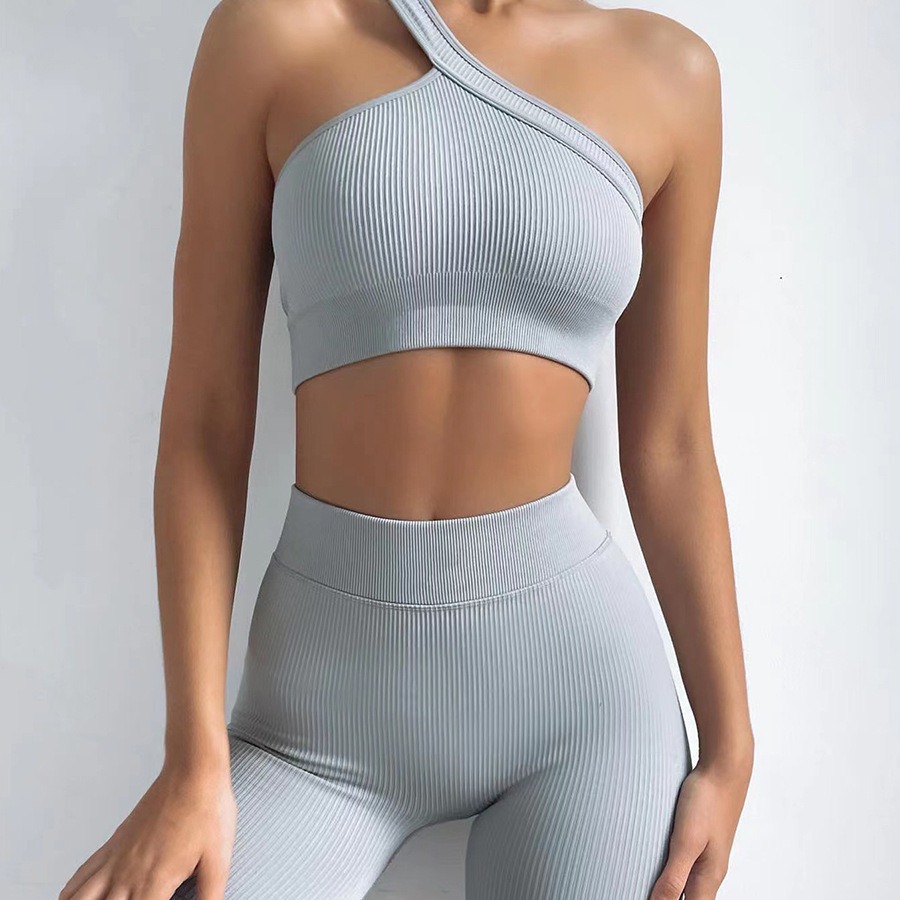 Europeos y estadounidenses de hilo sin pierna trajes deportivos de manga larga chaleco de yoga en una sola pieza pantalones de acondicionamiento de la mujer