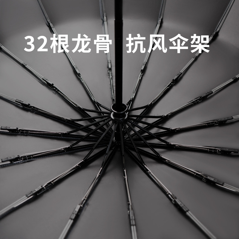 新款三折自动双龙骨男款折叠太阳伞超大号防晒防风晴雨两用双人伞|undefined