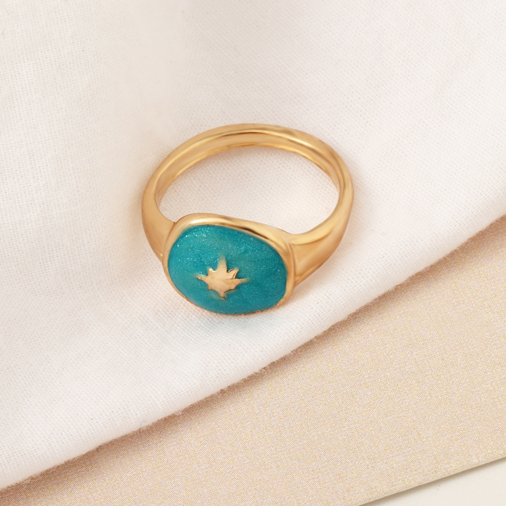 Fashion Contrast Color Stars Moon Ring Wholesale display picture 7