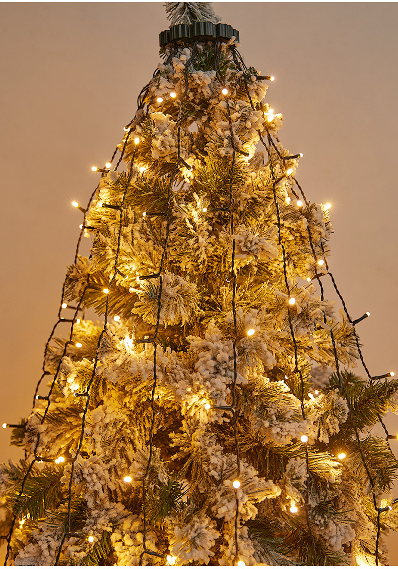 Luce circolare a LED di alta qualità per la cima dell'albero di Natale, luce a LED a bassa tensione con pentagramma, cascata, albero sospeso, stringa di luci a LED_voghion.com