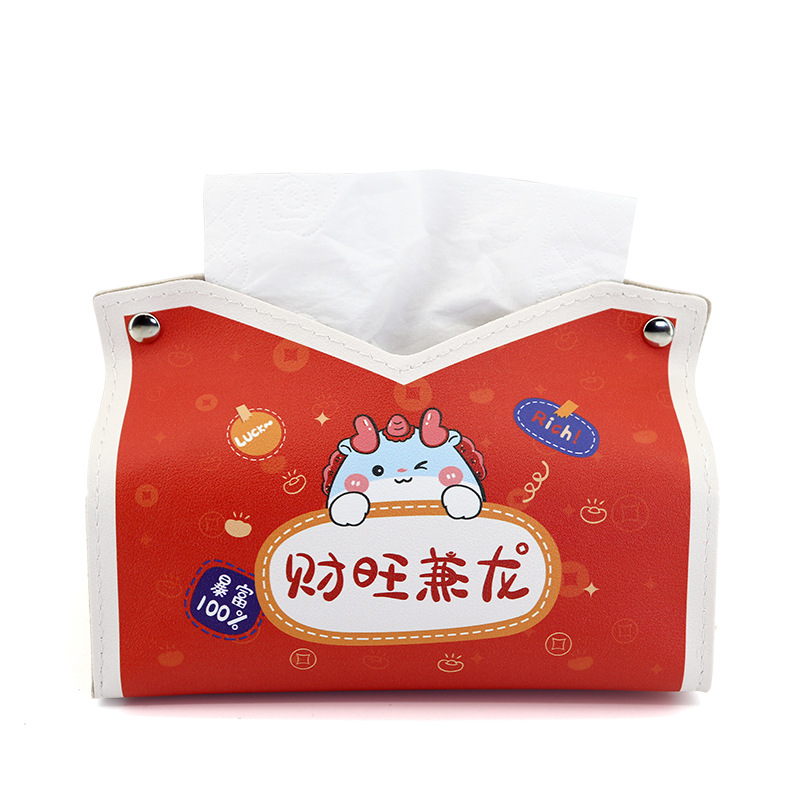 Flor creativa caja de pañuelos de cuero sala de estar mesa de café caja de pañuelos dormitorio estudio bolsa de tejido caja de papel de coche