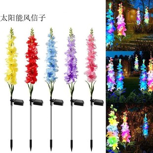 Solar hyacinth lamp outdoor waterproof simulation lantern lily rose floor decorative lawn lamp in stock wholesale
