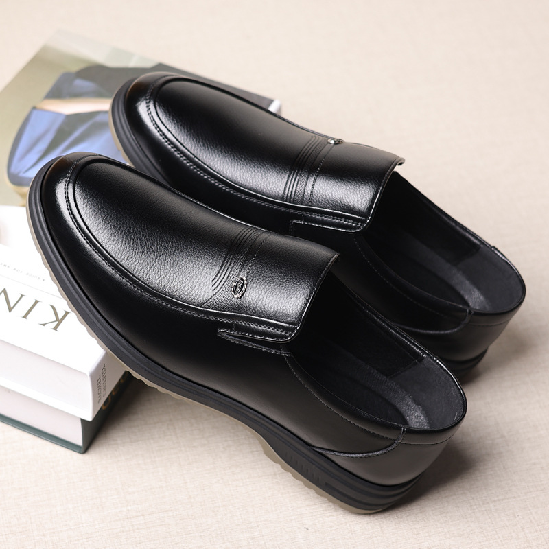 Men's Formal Leather Slip-on Loafers, Comfortable Soft Sole Shoes_voghion.com