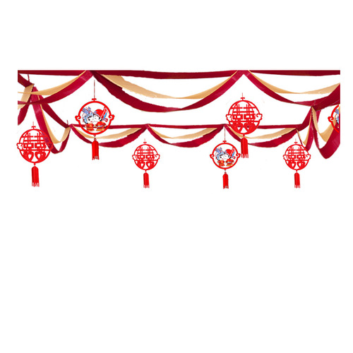 Wedding room layout set creative romantic wedding living room wedding latte art new house scene wedding decoration wavy flag