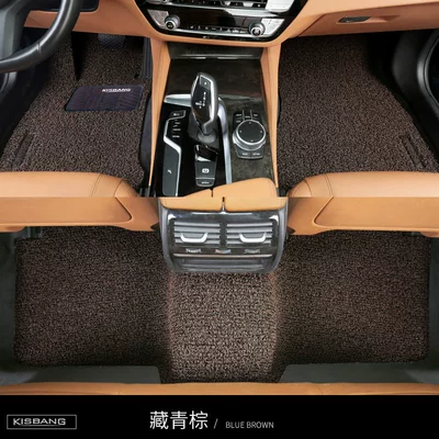 Car coil floor mat, single piece: Universal Foot Pad - full-vehicle-pure-enjoyment-series-navy-blue-brown