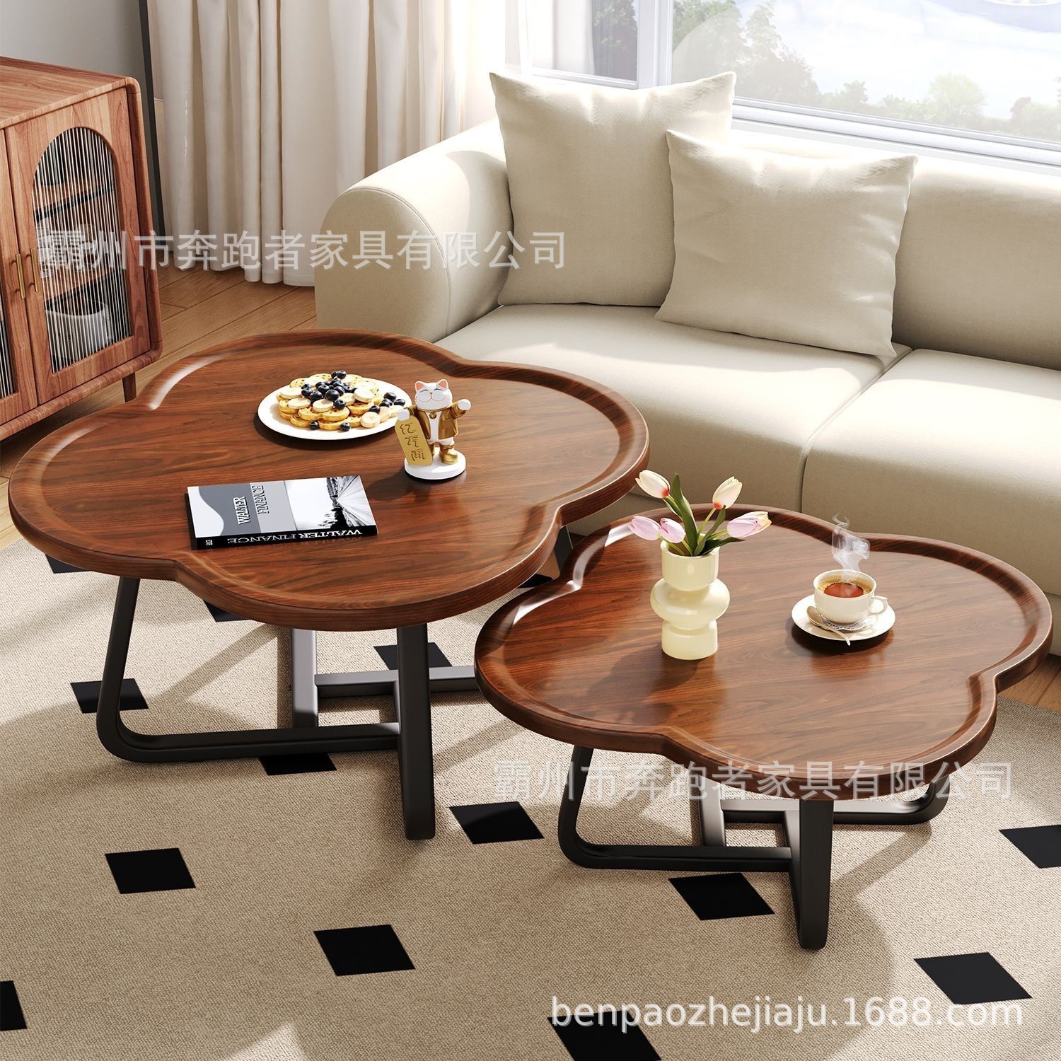 Customizable Center Table Four-Leaf Clover Foreign Trade Living Room Home B&B Internet Celebrity Combination Set Factory Wholesale Disassembly Coffee Table