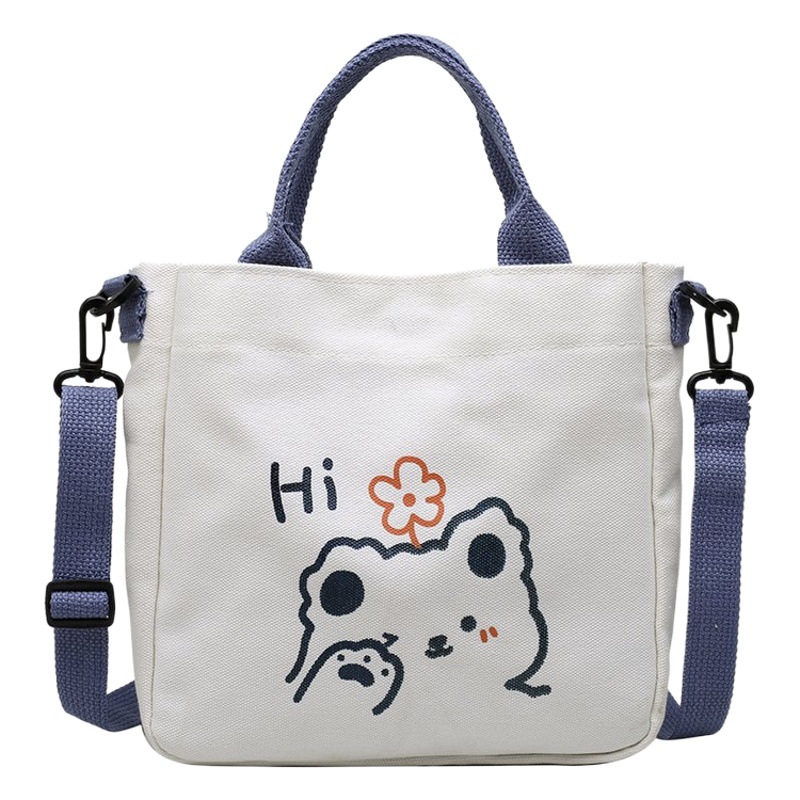 INS bolso de la muchacha 2023 nueva bolsa de hombro de la lona de la historieta japonesa de gran capacidad Linda bolsa de mensajero del estudiante