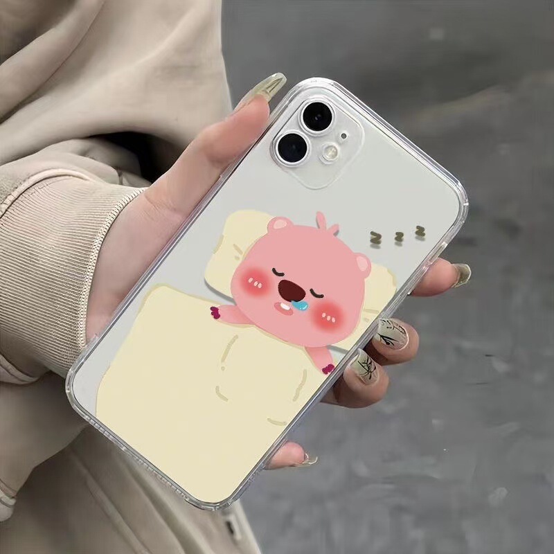 Transparent Space Shell Afternoon Loopy Suitable for Apple 17/15/14/13 Promax Mobile Phone Case 12/11 Soft X