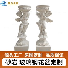 小天使花盆雕塑摆件人造砂岩树脂庭院花园户外装饰工艺品厂家直销