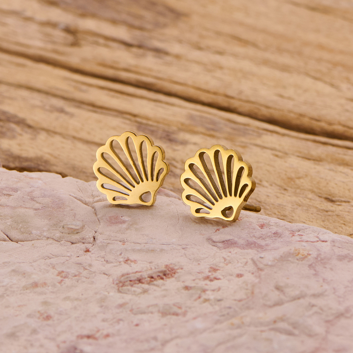 Nuevos productos de comercio exterior transfronterizo: pendientes minimalistas de acero inoxidable con diseño de flor, palmera y corona, estilo japonés y coreano, disponibles para venta al por mayor. image 30