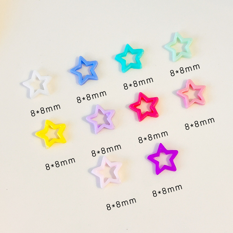 Luminous Five-Pointed Star Nail Art Jewelry Dopamine Hollow Little Star Resin Nail Jewelry Mobile Phone Case Accessories Wholesale
