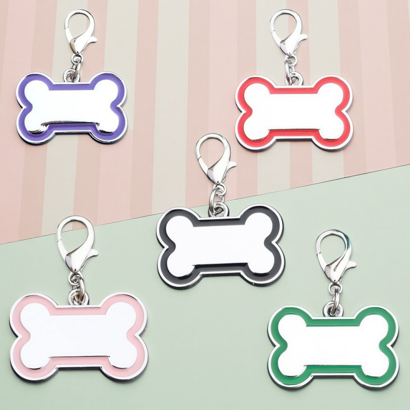 Collar de hueso de tamaño de aleación de langosta de hebilla para mascotas con inscripción láser para evitar perder tarjeta de identificación