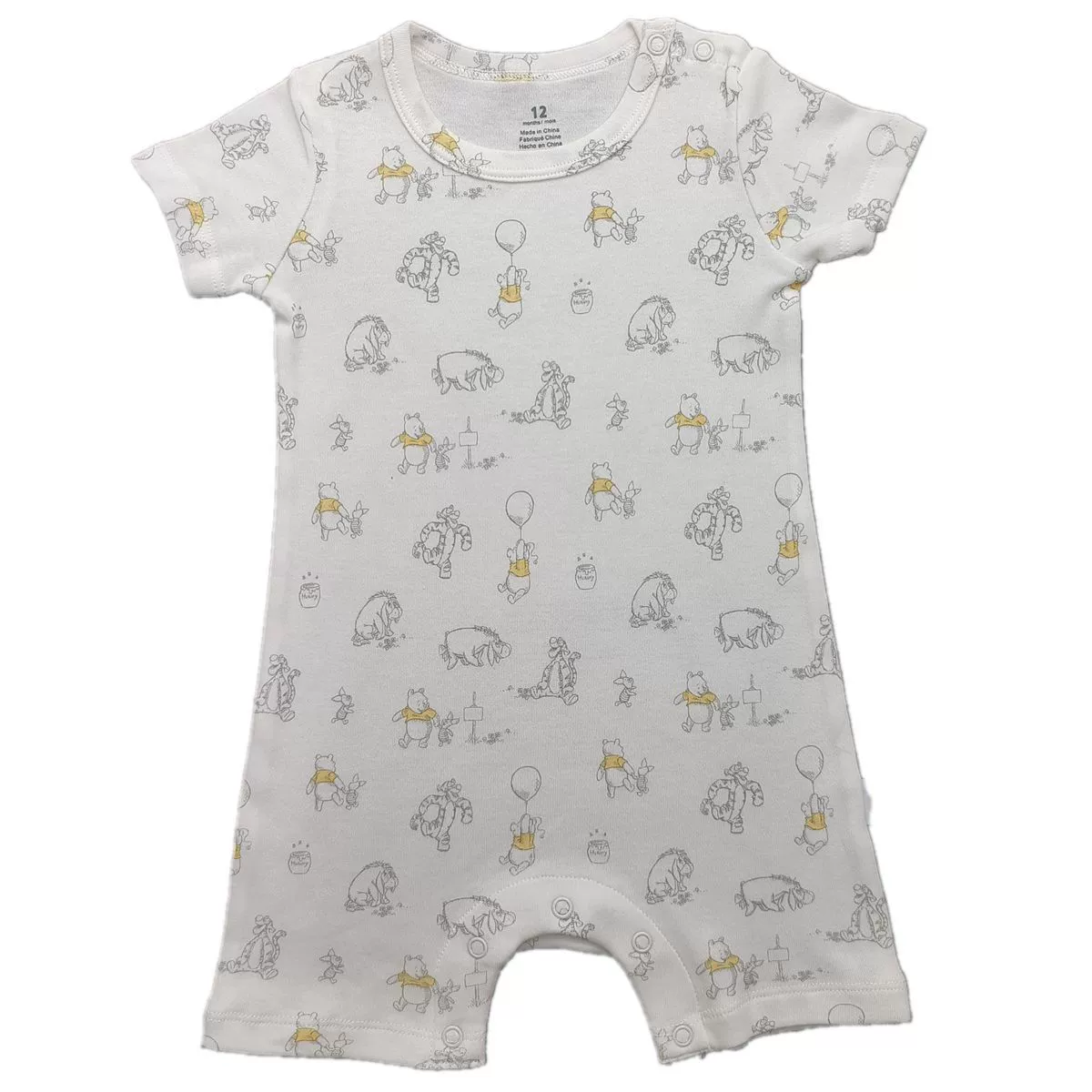 Foreign trade short crawl [double-sided cotton] baby animal floral floral shoulder open button one-piece short-sleeved crawl suit for men, women and infants
