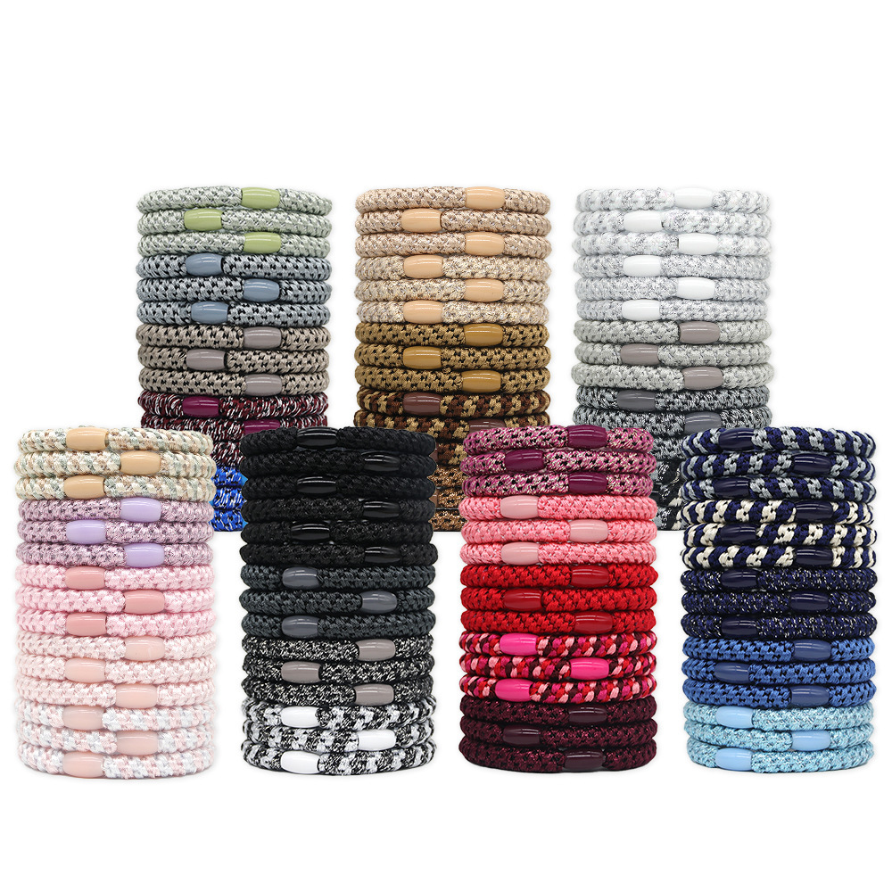 Cross-Border Amazon Same Style Embroidery Thread Hair Band Women's Hair Band High Elastic Hair Tie Rubber Band Hair Accessories Hair Rope Headband