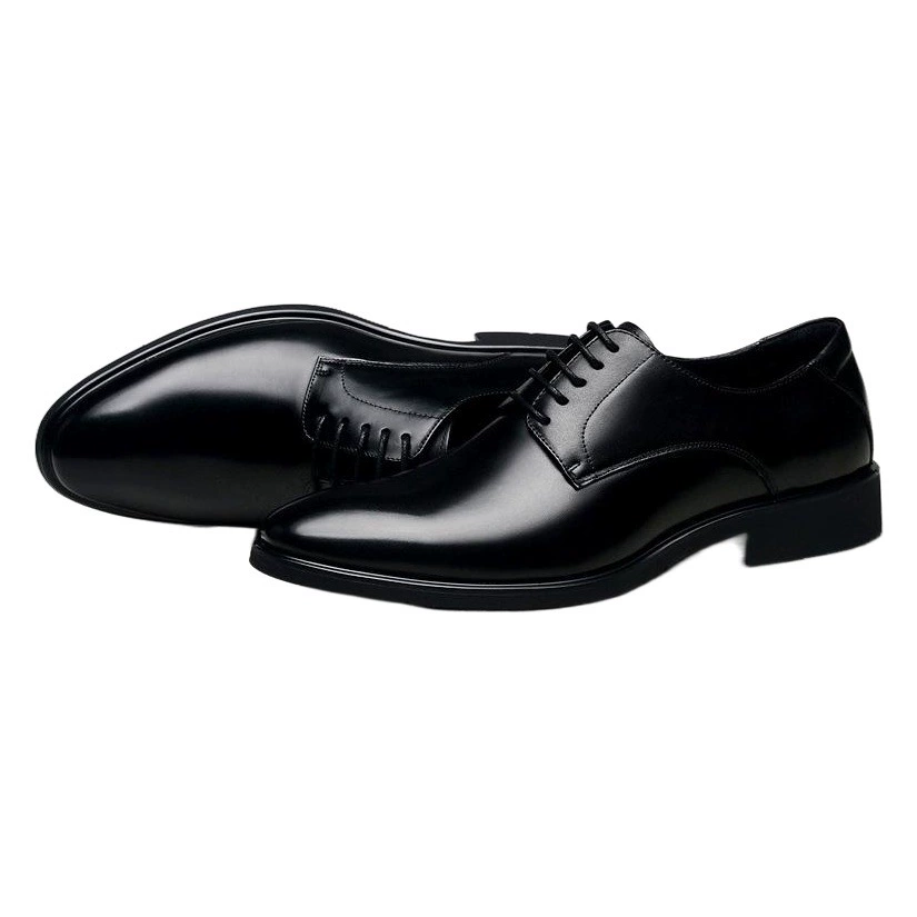 Мужские деловые модельные туфли, мужские черные туфли из натуральной кожи в Корейском стиле с острым носком, модные британские свадебные туфли больших размеров на шнуровке