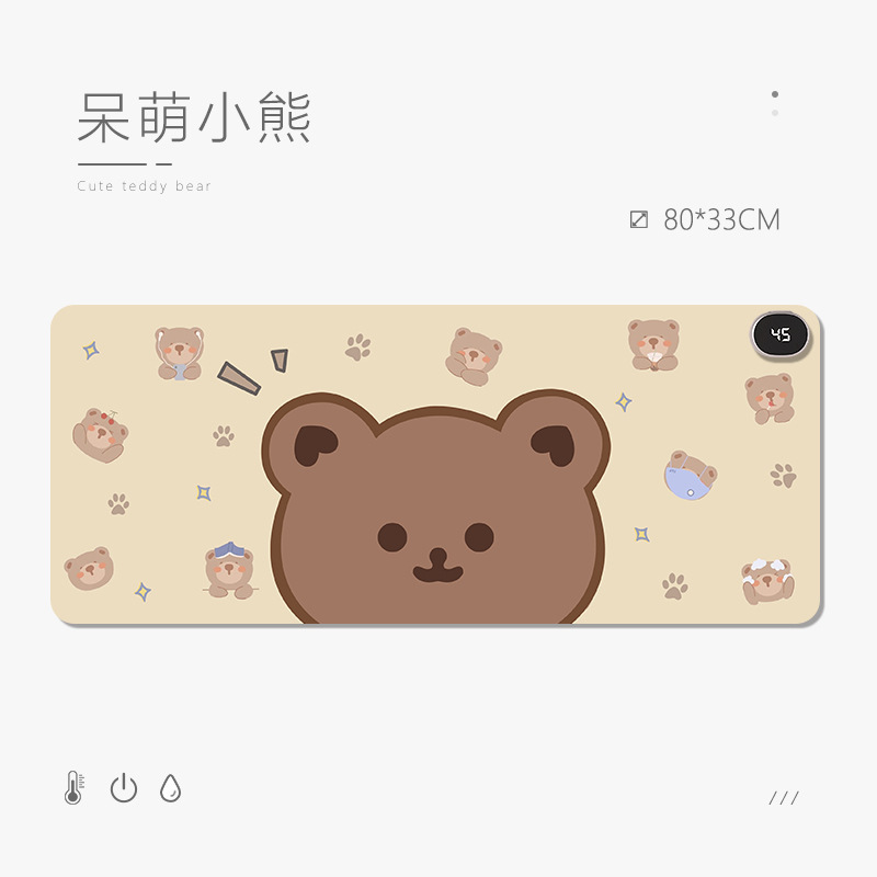 工場直販 加熱式マウスパッド オフィス用温熱デスクパッド 高級感のあるレザー製デスクパッド マウスパッド 学生用学習机パッド|undefined