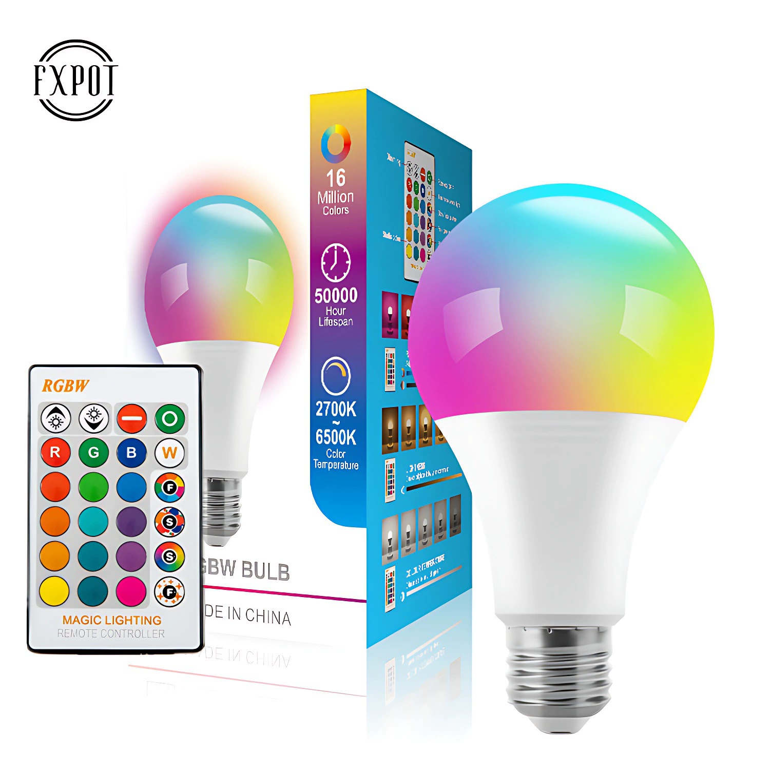 RGB LED лампа A50/A60/A65/A70/A80, память пульта, цветной RGB, постоянный ток