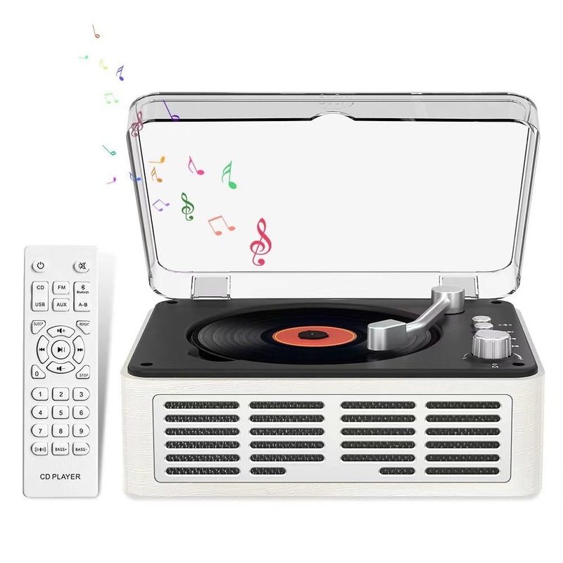 国境を越えた卸売レトロ木製家庭用 CD プレーヤーアルバム Bluetooth U ディスク CD FM 多機能プレーヤー|undefined