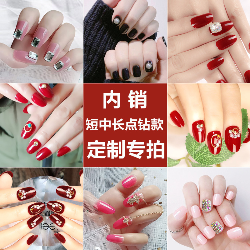 Diamond with drill collection fake nail patch Net Red wearing nail removable nail nail nail piece finished product