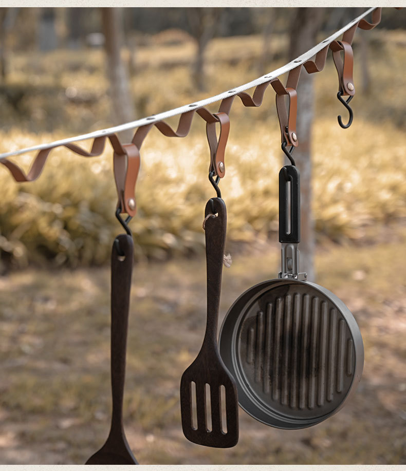 Draagbare camping waslijn van pu leer voor outdoor reizen_voghion.com
