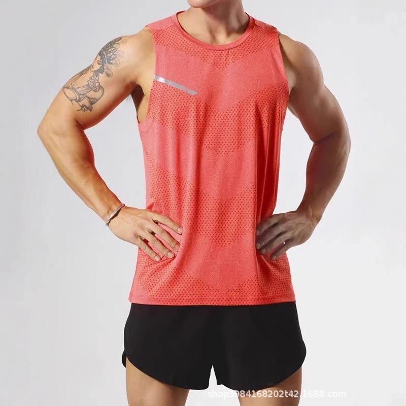 Summer Outdoor Sports Cross-Border Quick-Drying Clothing for Men, Fitness Running Breathable Tops, Basketball Loose Sleeveless Round Neck Vests