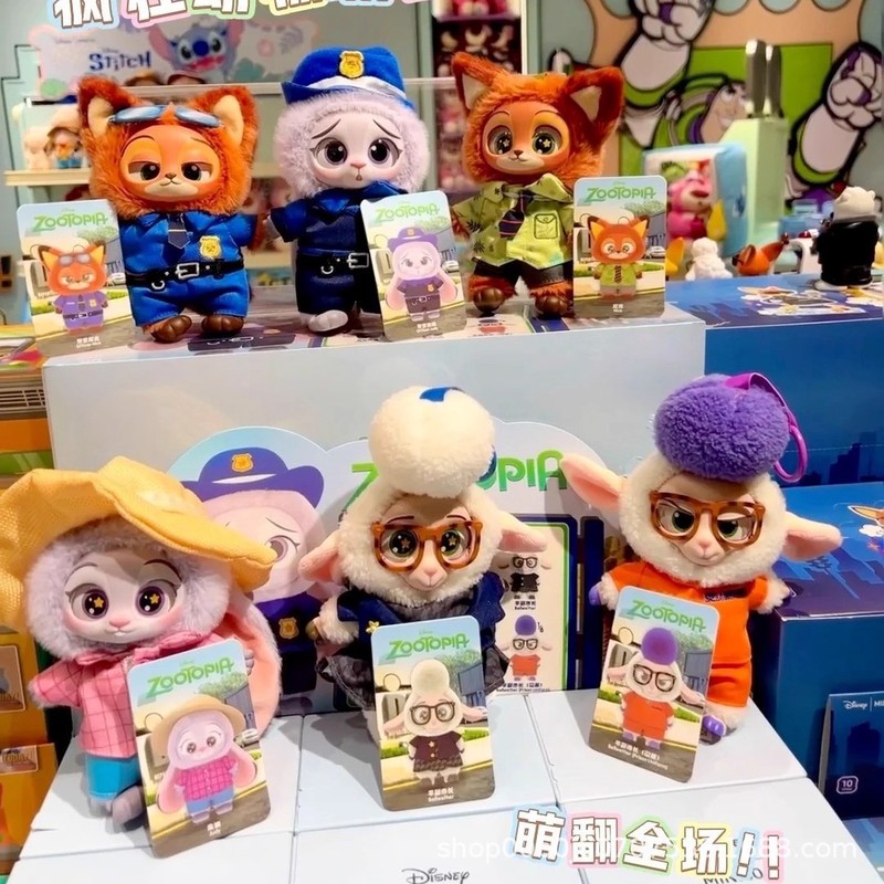批发新品尼克朱迪疯狂动物城系列搪胶盲盒毛绒公仔挂件动漫周边|undefined