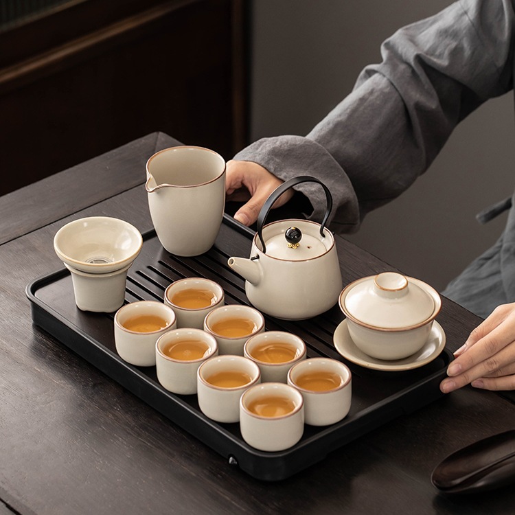 Tea set, ceramic teapot, tea cup, light luxury style