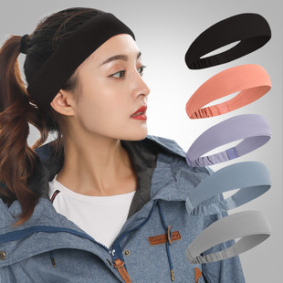 Yoga Fitness Fashion High Elastic Pure Color Silicone Antiperspirant Headband Summer Ice Silk Running Sweatband Sports Wide Hairband