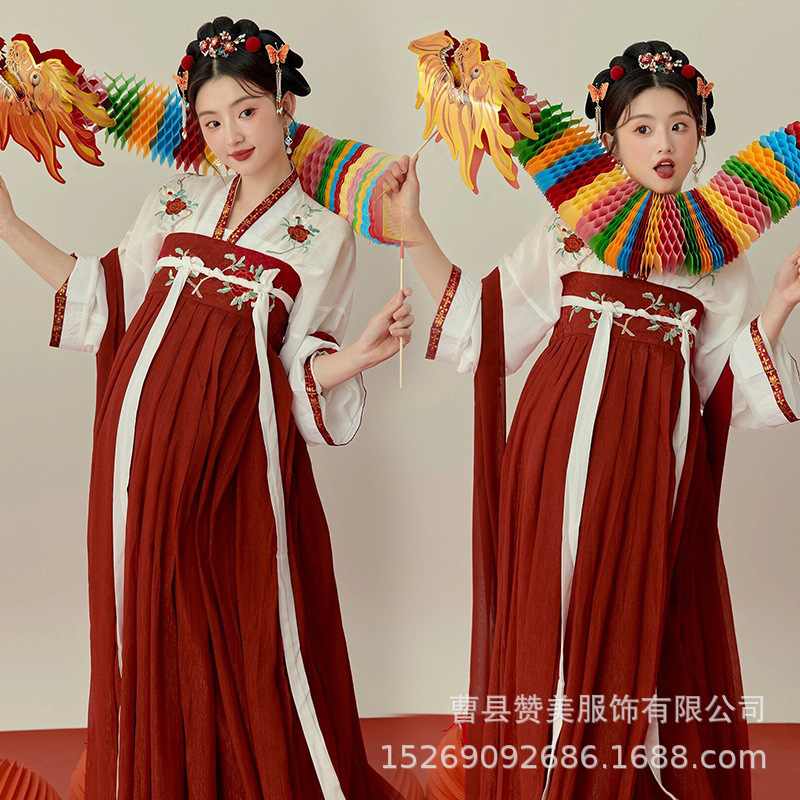 Dragon year theme studio new maternity photo clothing retro gentle simple style artistic photo Hanfu maternity mommy clothing